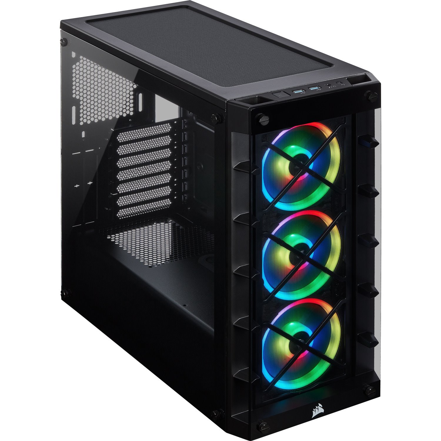 Corsair iCUE 465X RGB Computer Case - Mini ITX, Micro ATX, ATX Motherboard Supported - Mid-tower - Steel, Tempered Glass - Black