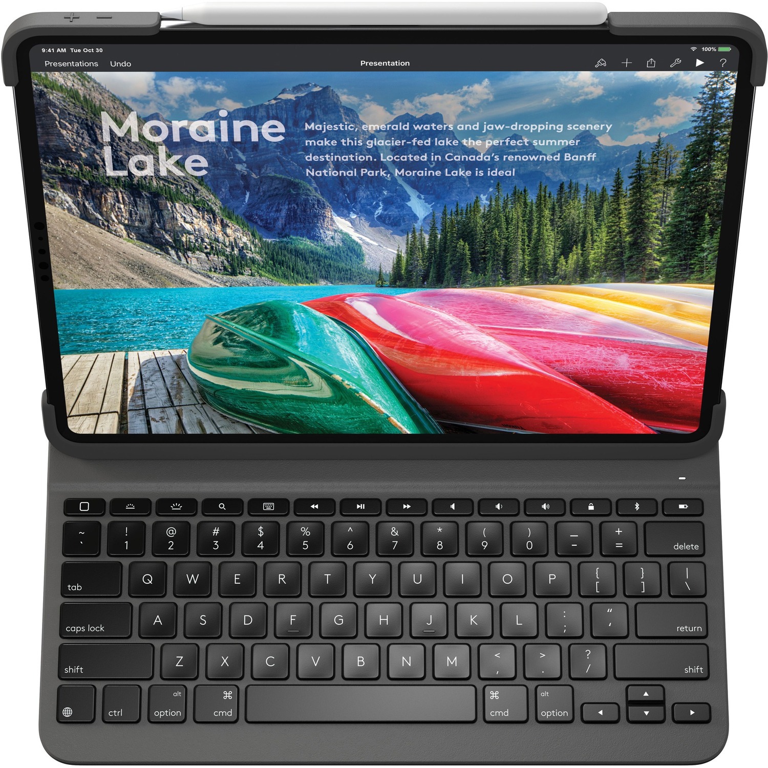 Logitech Slim Folio Pro Tastatur/Cover (Folie) f&uuml;r 32,8 cm (12,9 Zoll) Apple iPad Pro (4. Generation), iPad Pro (3. Generation) Tablet - Graphit
