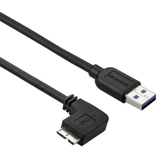 StarTech.com 0.5m 20in Slim Micro USB 3.0 (5Gbps) Cable - M/M - USB 3.0 A to Left-Angle Micro USB - USB 3.2 Gen 1