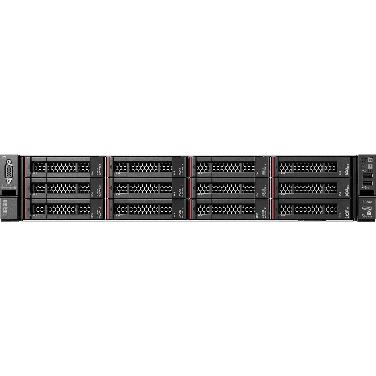 Lenovo ThinkSystem SR550 7X04A073AU 2U Rack Server - 1 Xeon Silver 4208 2.10 GHz - 16 GB RAM - 12Gb/s SAS, Serial ATA/600 Controller