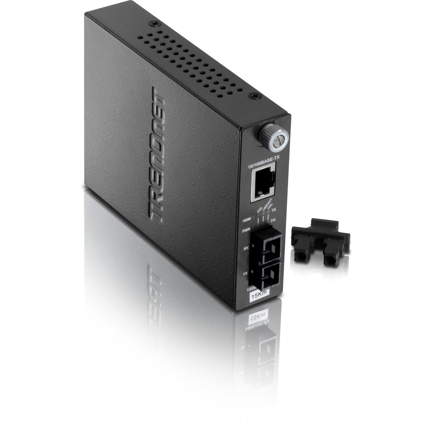 TRENDnet Intelligent 10/100Base-TX to 100Base-FX Single Mode SC Fiber Media Converter (15Km/9.3 Miles) Auto-Negotiation; Full-Duplex Mode; Fiber to Ethernet Converter; Lifetime Protection; TFC-110S15i