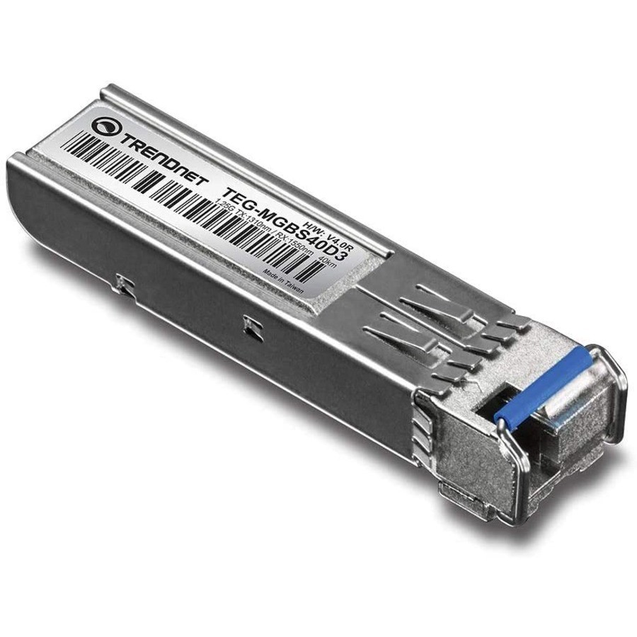 TRENDnet SFP to RJ45 Dual Wavelength Single-Mode LC Module; TEG-MGBS40D3; Must Pair with TEG-MGBS40D5 or a Compatible Module; Up to 40km (24.85 miles); Standard SFP Slot Compatible; Lifetime Protection