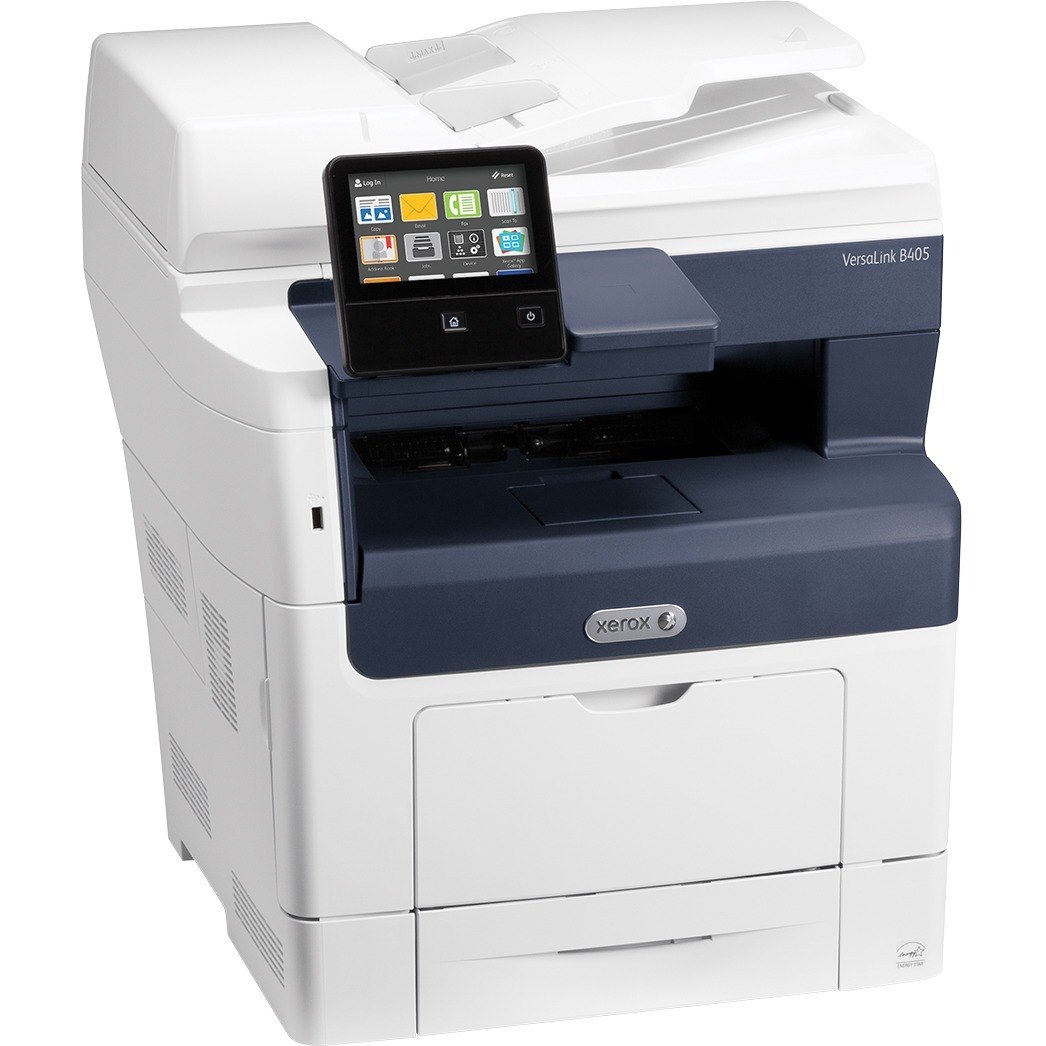 Xerox VersaLink B405/DNM Laser Multifunction Printer-Monochrome-Copier/Fax/Scanner-47 ppm Mono Print-1200x1200 Print-Automatic Duplex Print-110000 Pages Monthly-700 sheets Input-Color Scanner-600 Optical Scan-Monochrome Fax-Gigabit Ethernet