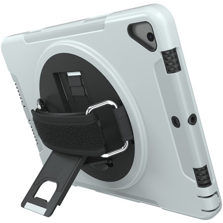 CTA Digital Protective Case with Build in 360° Rotatable Grip Kickstand for iPad 7th/ 8th/ 9th Gen 10.2, iPad Air 3, iPad Pro 10.5, White