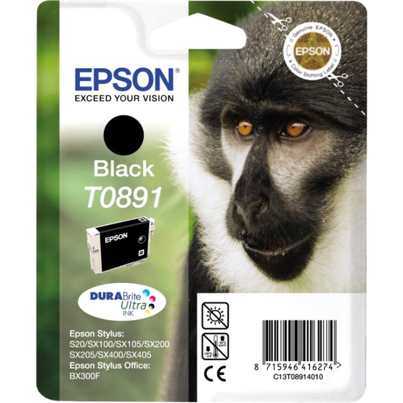 Epson DURABrite Ultra T0891 Original Inkjet Ink Cartridge - Black - 1 Pack