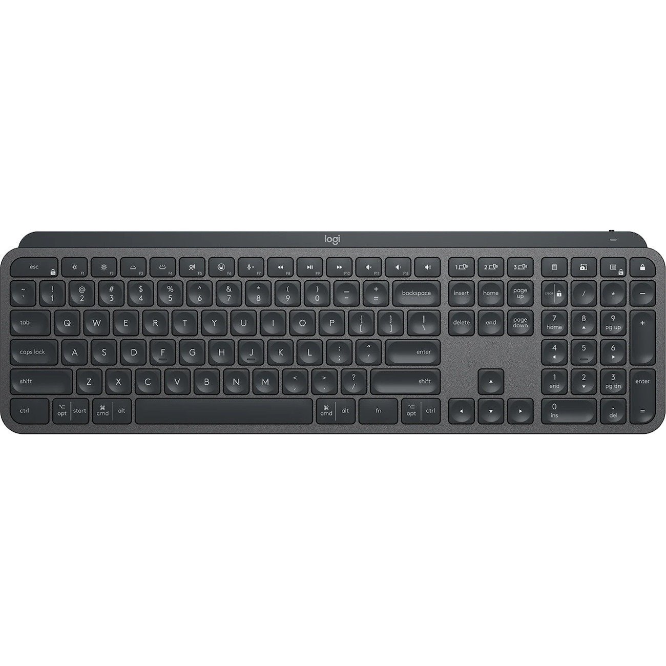 Logitech MX Keys Wireless Illuminated Keyboard for Business, Quiet Perfect-Stroke Keys, Logi Bolt Technology - Graphite