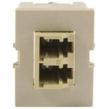 Ortronics TracJack Module, LC Duplex, Multimode, Beige Adapter, Ivory Housing