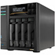 Asustor Lockerstor 4 Gen3 AS6804T, 4 Bay NAS, AMD Ryzen Quad-Core 2.3 GHz, 16GB RAM ECC DDR5, 4 M.2 NVMe Slots, Dual 5GbE and Dual 10GbE Port, USB 4.0 Type-C, Network Attached Storage (Diskless)