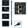 Eaton 3.7kW Single-Phase 208/230V Monitored PDU - LX Platform, 20 C13, 4 C19 Outlets, C20 Input with L6-20P Adapter, 0U 1778mm Height, TAA