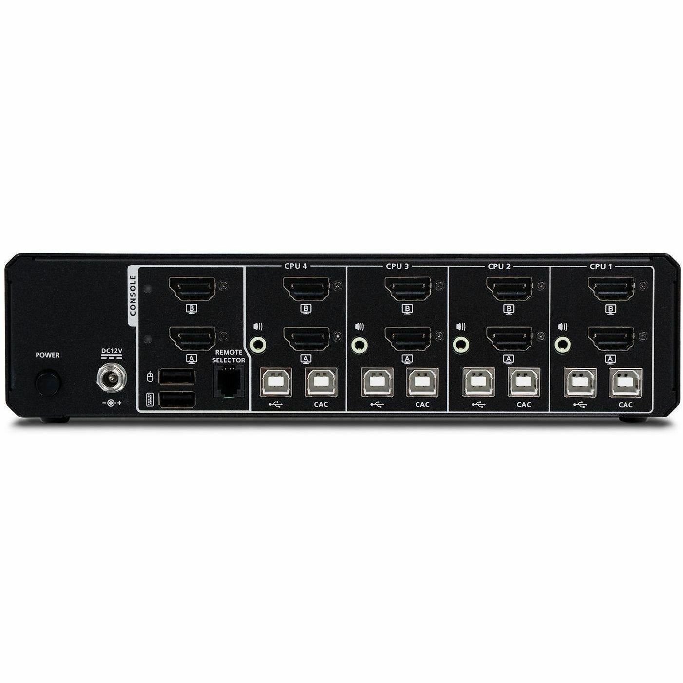 IOGEAR 4-Port Dual View True Universal (DP/HDMI) Secure KVM Switch w/Audio and CAC Support