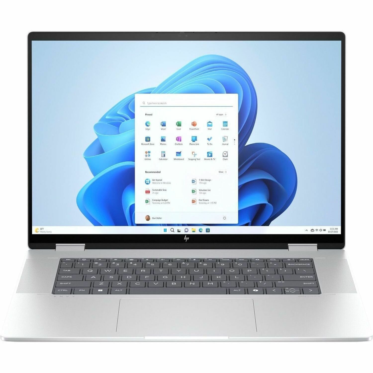 HP ENVY x360 16-ac0000 16-ac0000ca 16" Touchscreen Convertible 2 in 1 Notebook - 3K - Intel Core Ultra 7 155U - Intel Evo Platform - 32 GB - 1 TB SSD - Glacier Silver