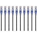 Monoprice 10-Pack, SlimRun Cat6A Ethernet Network Patch Cable, 10ft Black