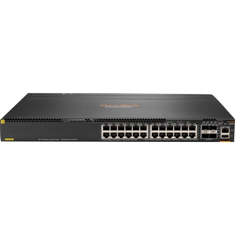 Aruba CX 6300 6300M 24 Ports Manageable Ethernet Switch - Gigabit Ethernet, 50 Gigabit Ethernet - 10/100/1000Base-T, 50GBase-X - Refurbished