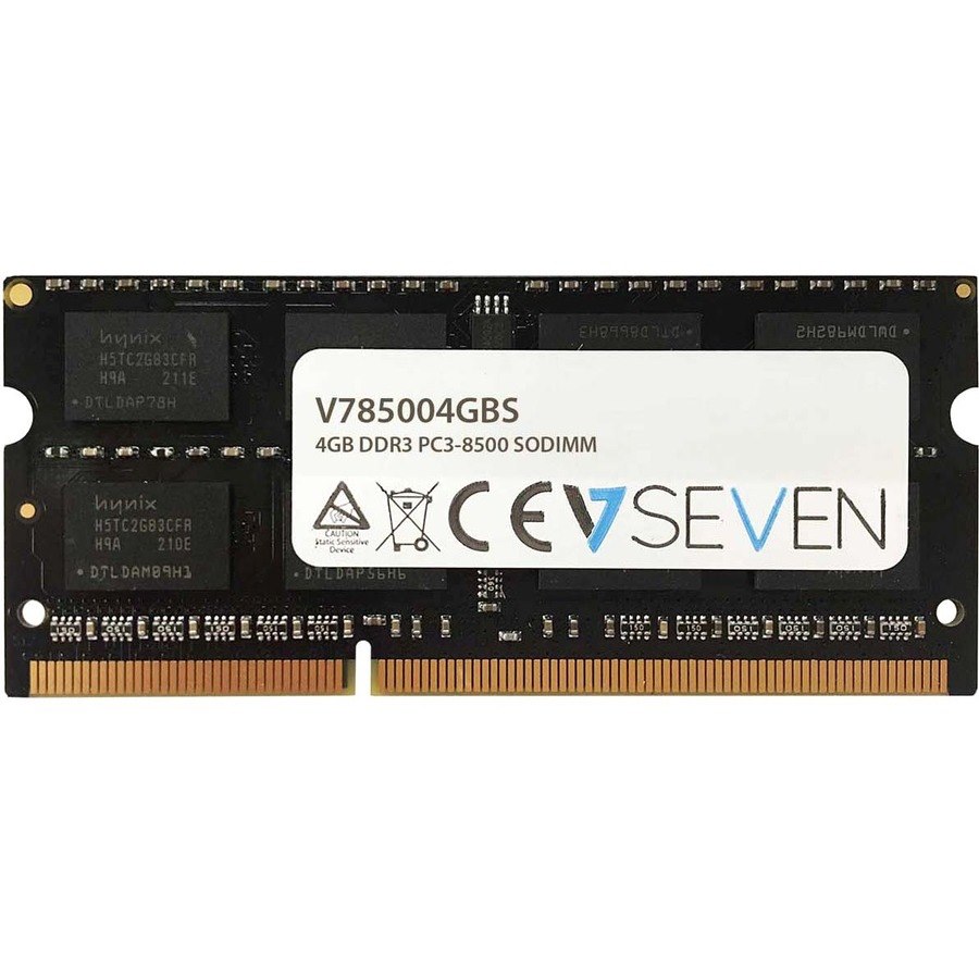 V7 V785004GBS RAM Module for Notebook - 4 GB - DDR3-1066/PC3-8500 DDR3 SDRAM - 1066 MHz Dual-rank Memory - CL7