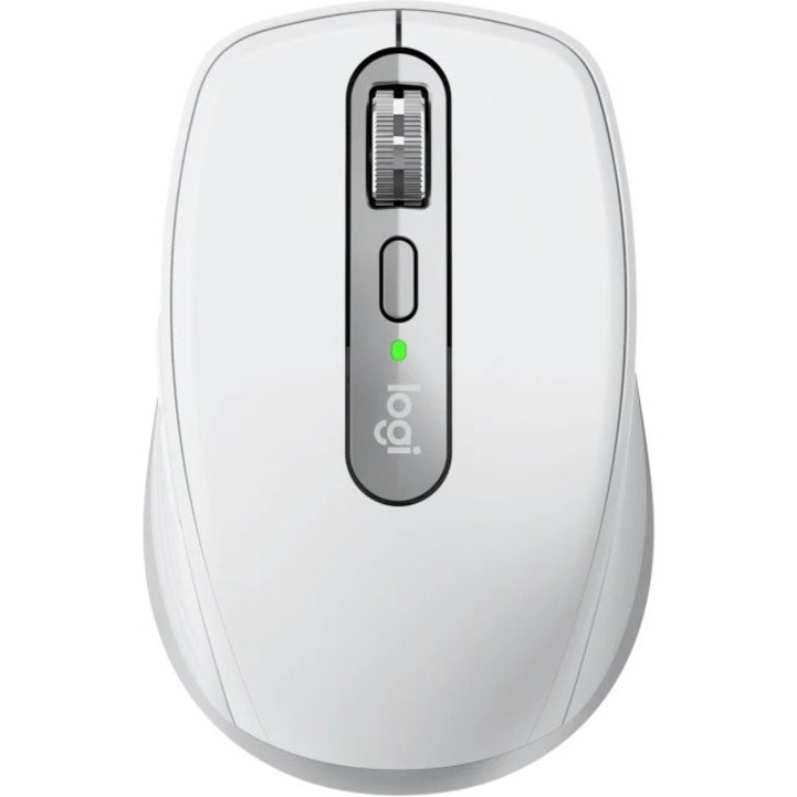 Logitech MX Anywhere 3 for Mac Compact Performance Mouse, Wireless, Comfortable, Ultrafast Scrolling, Any Surface, Portable, 4000DPI, Customizable Buttons, USB-C, Bluetooth, Apple Mac, iPad, Pale Gray