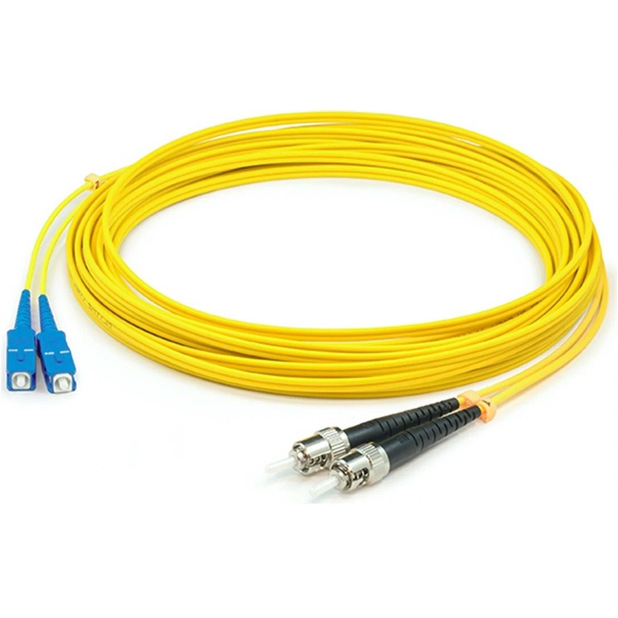 AddOn 1m ST to SC Yellow OS2 Duplex OFNP (Plenum-Rated) SMF Fiber Patch Cable