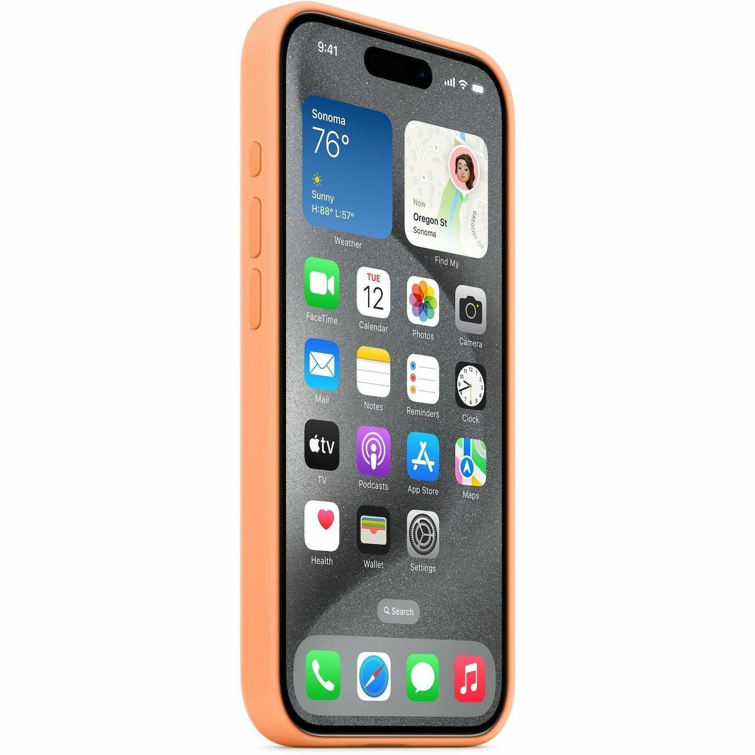 Apple iPhone 15 Pro Silicone Case with MagSafe - Orange Sorbet