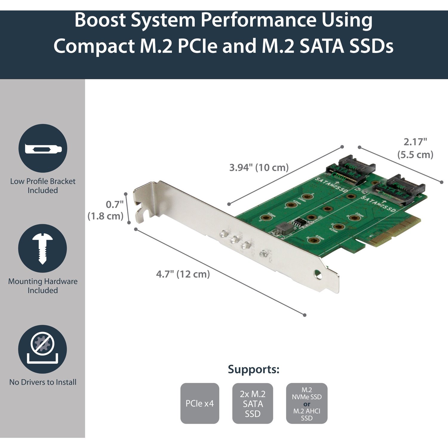 StarTech.com M.2 to PCI Express Adapter - TAA Compliant