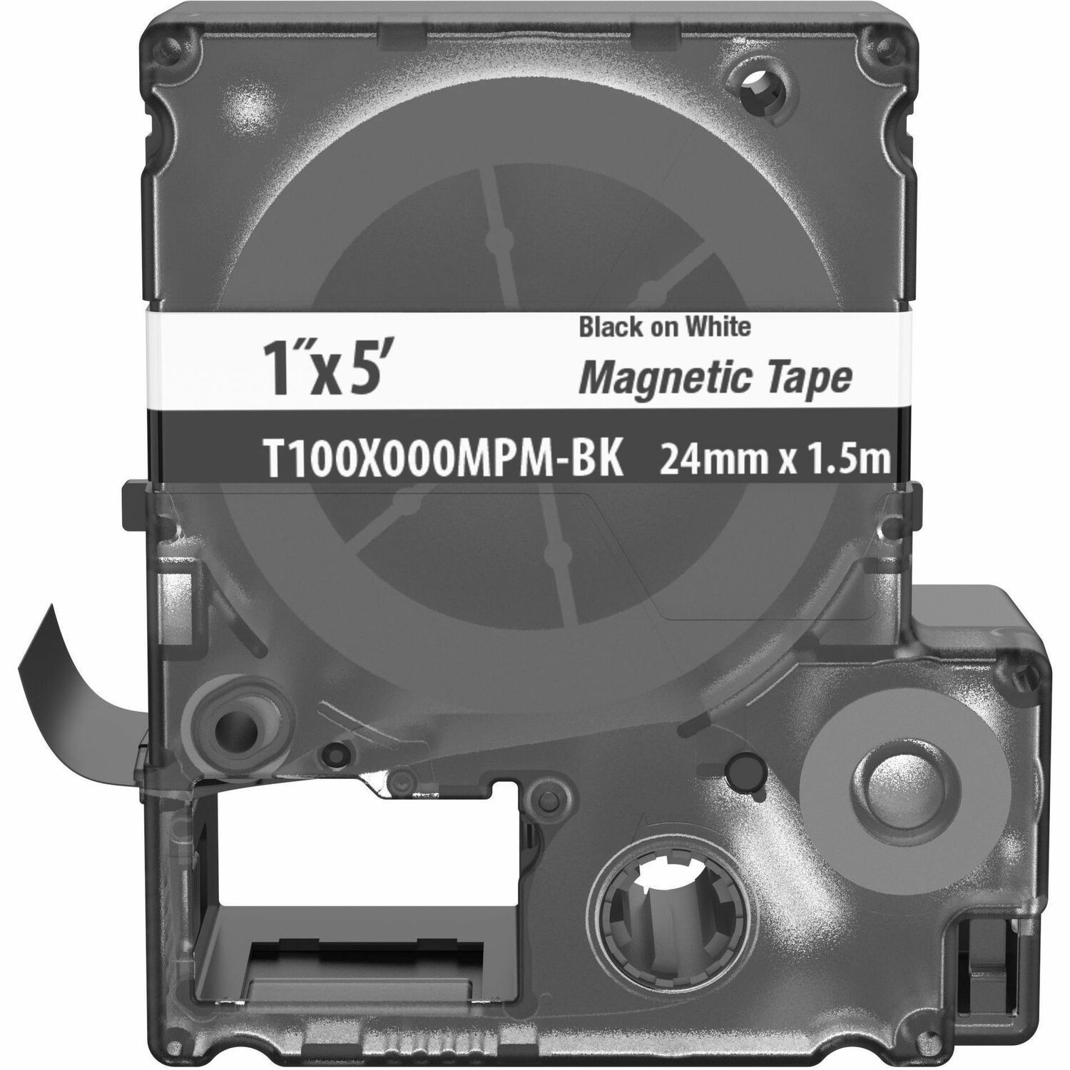 Panduit PXE&trade; T100X000MPM-BK MP Printer Cont. Tape, Safety & ID, Magnetic, Blk/Wht, 1" W