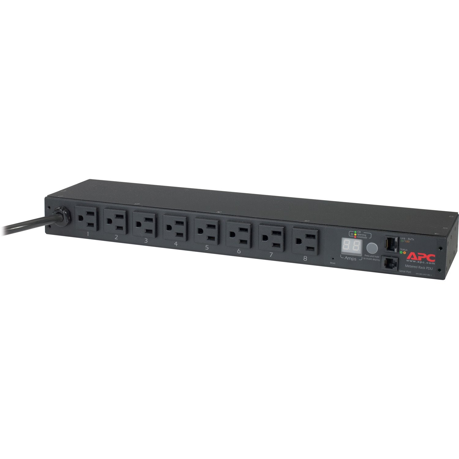 Rack PDU, Metered, 1U, 15A, 100/120V, (8) 5-15