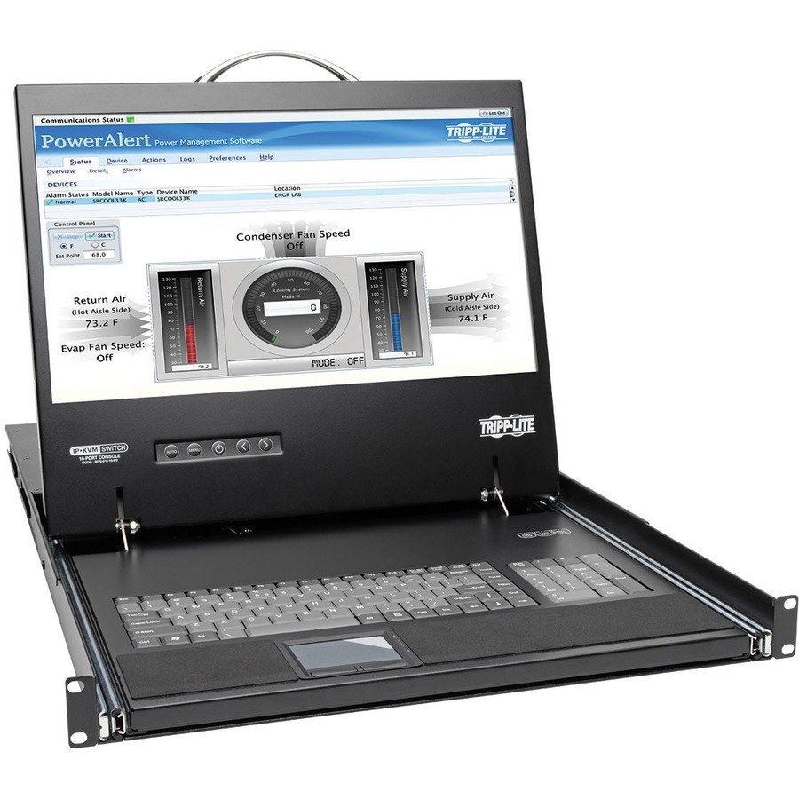 Eaton Tripp Lite Series NetCommander 16-Port Cat5 KVM over IP Switch - 19 in. LCD, 2 Remote + 1 Local User, 1U Rack-Mount, TAA