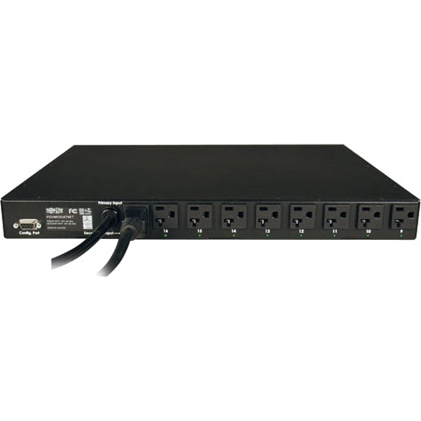 Eaton Tripp Lite Series 1.9kW Single-Phase Switched Automatic Transfer Switch PDU, 2 120V L5-20P / 5-20P Inputs, 16 5-15/20R Outputs, 1U, TAA