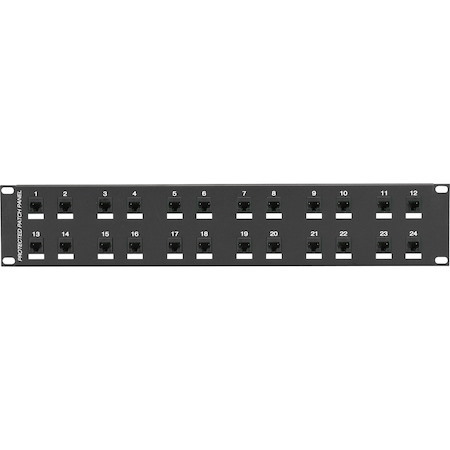 Black Box CAT6 Surge-Protected Patch Panel - 2U, 24-Port