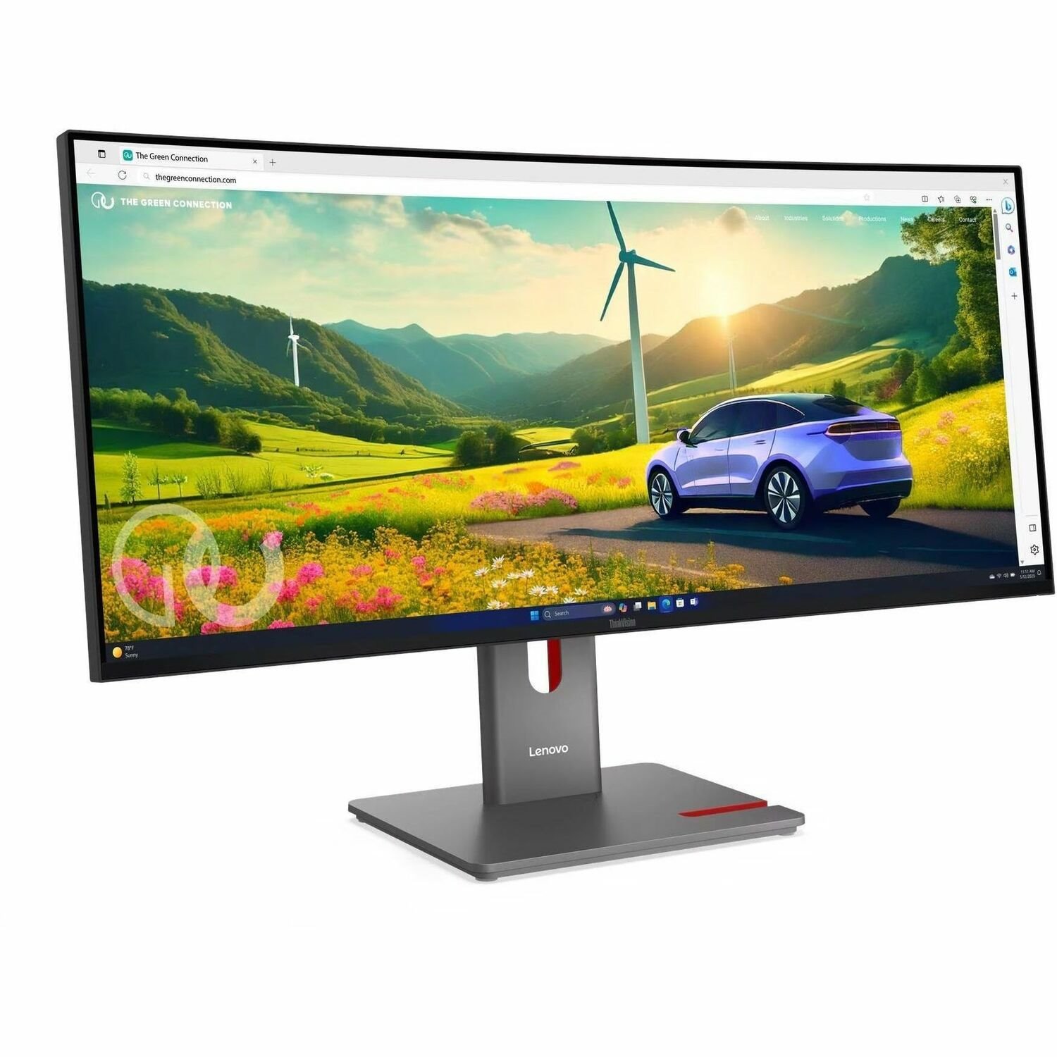 Lenovo ThinkVision P34WD-40 34" Class UWQHD Curved Screen LED Monitor - 21:9 - Eclipse Black