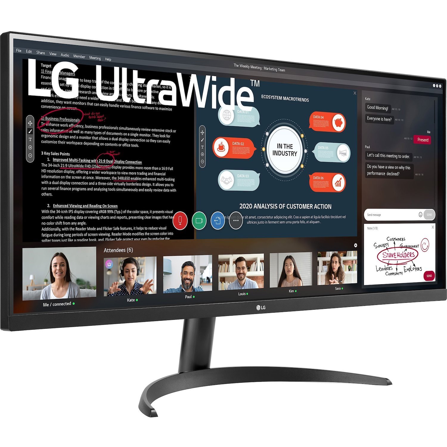 LG Ultrawide 34WP500-B 34" Class UW-UXGA Gaming LCD Monitor - 21:9