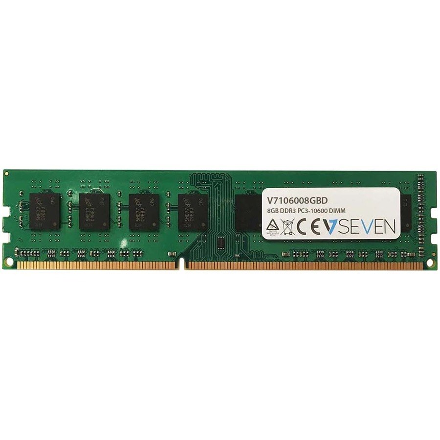 V7 V7106008GBD RAM Module for Desktop PC - 8 GB - DDR3-1333/PC3-10600 DDR3 SDRAM - 1333 MHz Dual-rank Memory - CL9