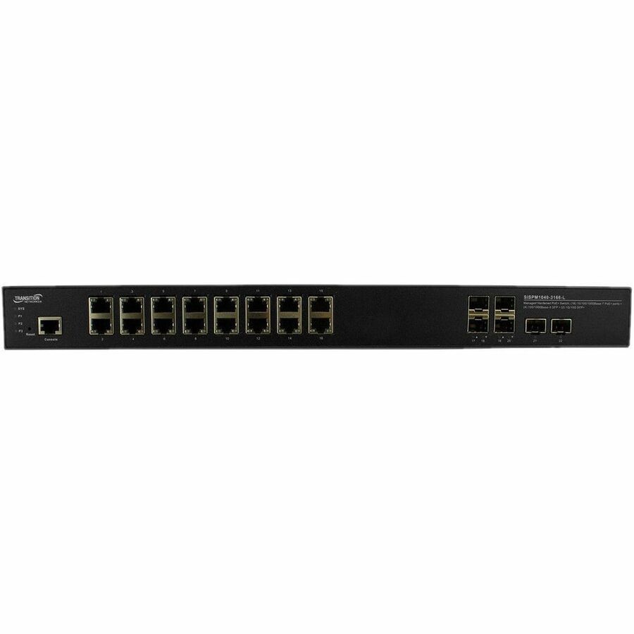 Lantronix Managed Hardened Gigabit Ethernet PoE+ Rack Mountable Switch
