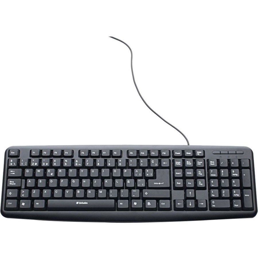 Slimline Corded USB Keyboard - Black (Spanish)