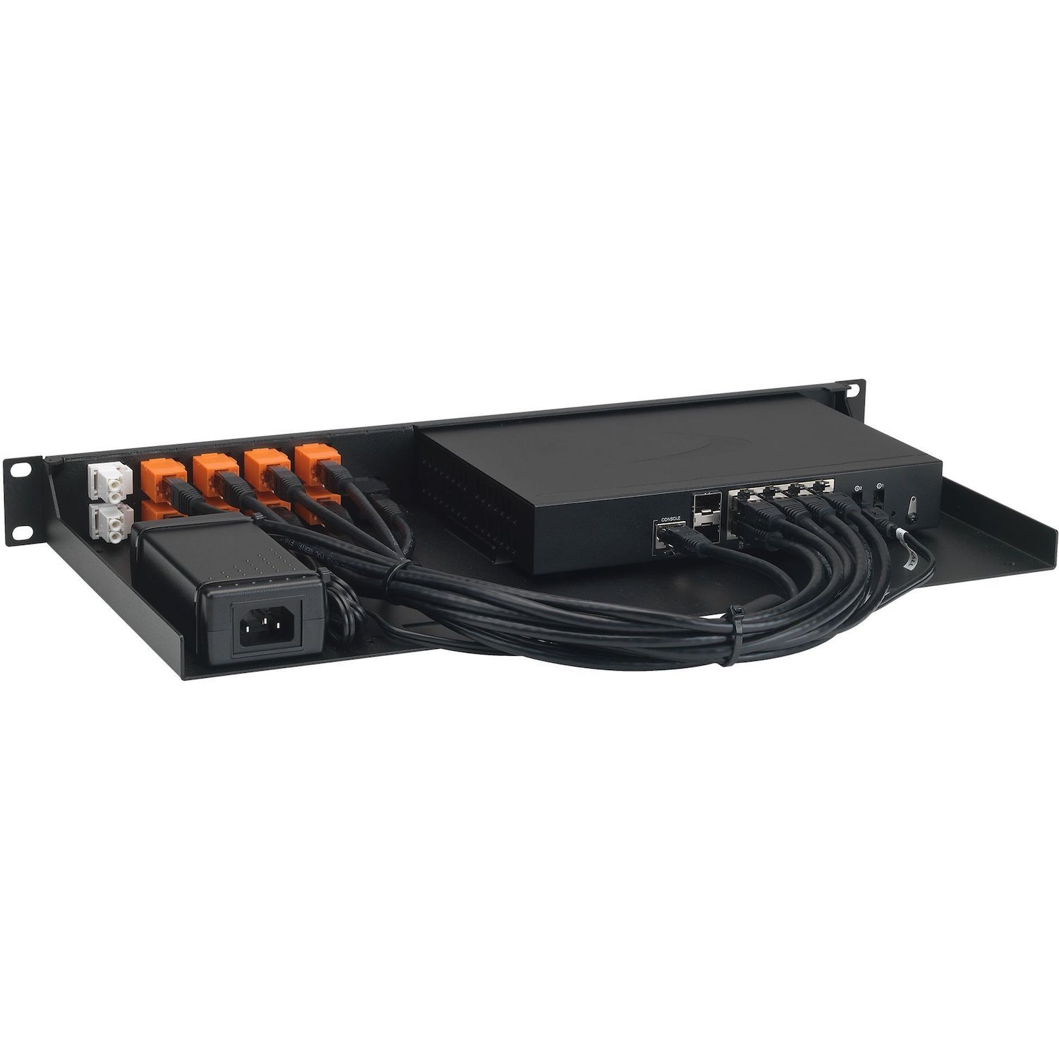 RACKMOUNT.IT SW-Rack RM-SW-T9 1U Rack-mountable Rack Shelf for Networking, Firewall - 482.60 mm Rack Width - Jet Black