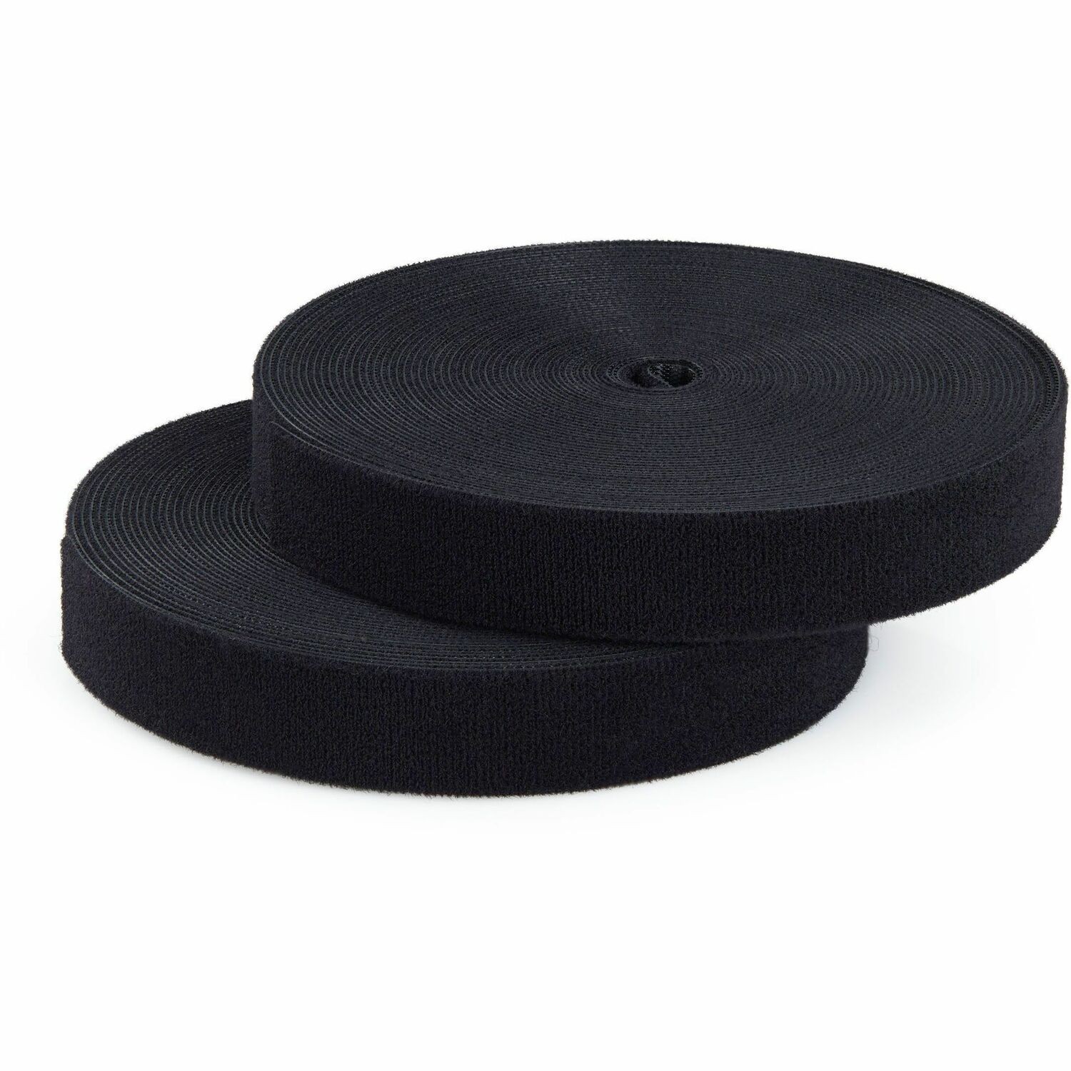 StarTech 2-Pack 50ft (15.2m) Hook and Loop Roll, 1in (2.5cm) Wide, Black, Cut-to-Size Reusable Cable Ties, Bulk Roll