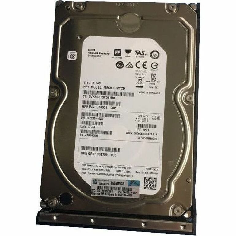 HPE Sourcing 6 TB Hard Drive - 3.5" Internal - SAS (12Gb/s SAS)