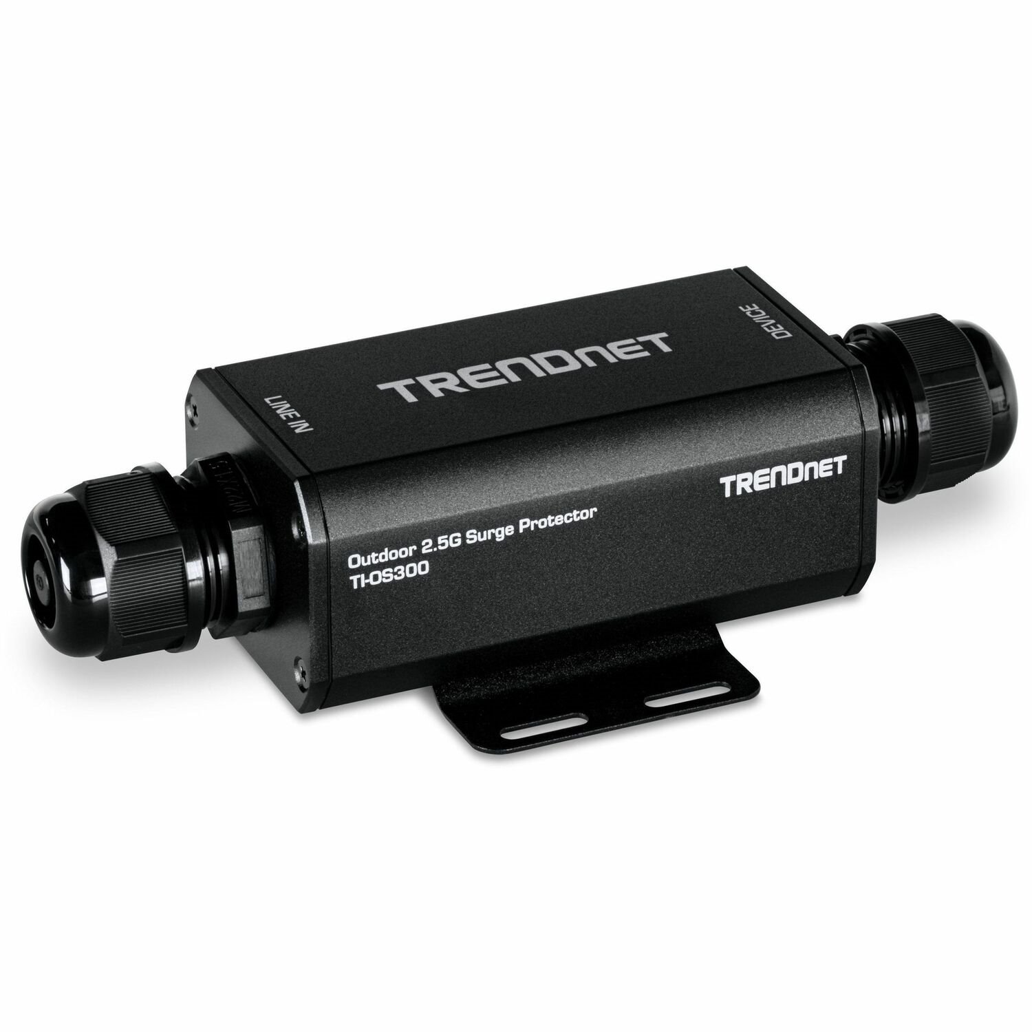 TRENDnet Outdoor 2.5G PoE++ Ethernet Surge Protector, TI-OS300, 2 x 2.5Gbps RJ-45 Ethernet Ports, IP67 Rated, NDAA & TAA Compliant