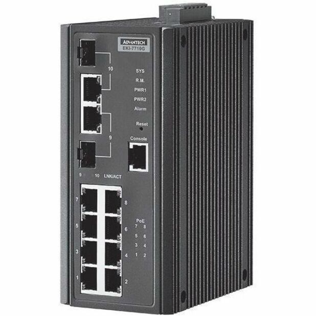 Advantech 8G+2G Port Gigabit Managed Redundant Industrial PoE Switch