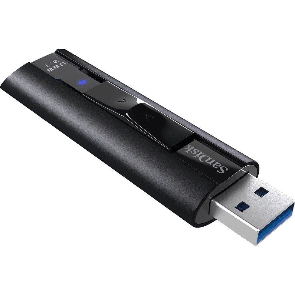 SanDisk Extreme PRO 256 GB USB 3.1 Flash Drive - Black - 128-bit AES