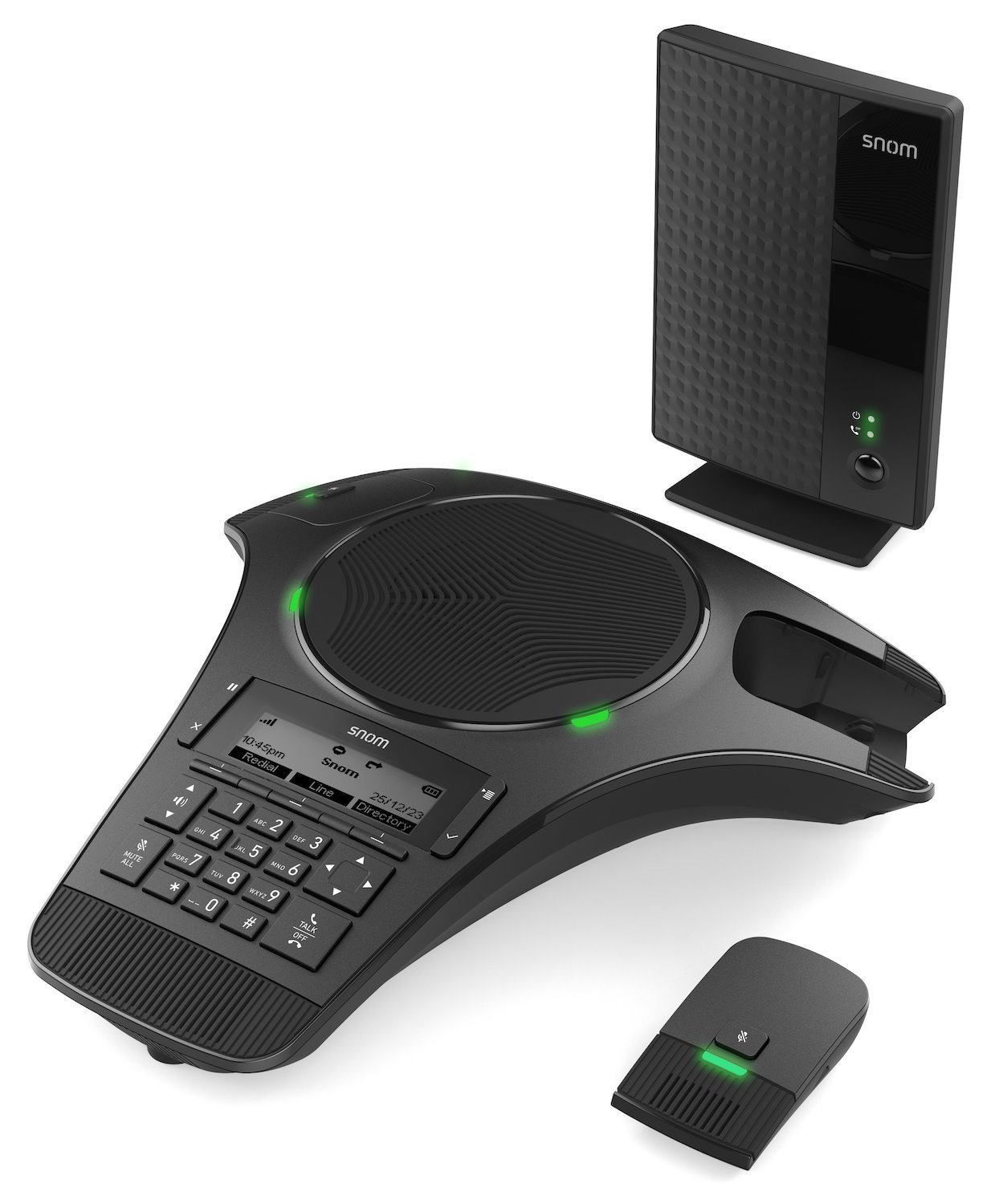 Snom C620 Conference System, 2 Detachable Wireless Microphones Wireless Due To Dect Range 50M Up To 24 Hours Talk Time Up To 28 Days Standby
