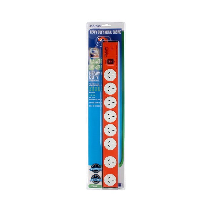 Jackson 8 Way Heavy Duty Metal Power Board: Orange