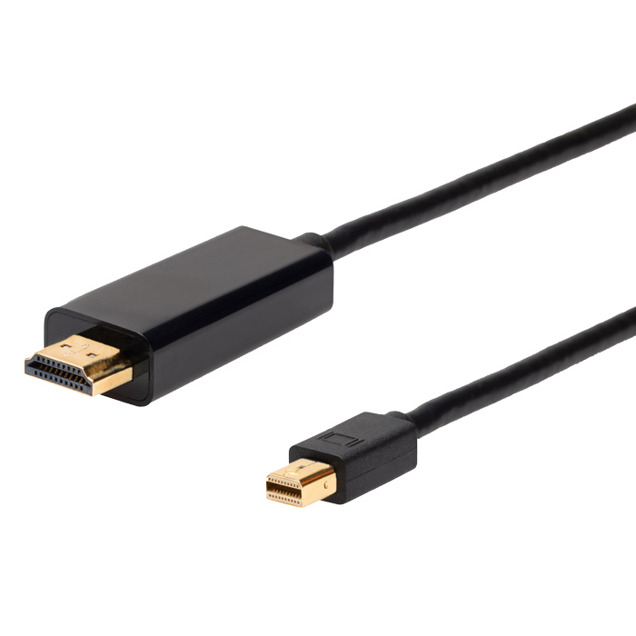 4Cabling 1M Mini DisplayPort Male To Hdmi 2.0 Male Cable. 4K2K @60Hz. Black