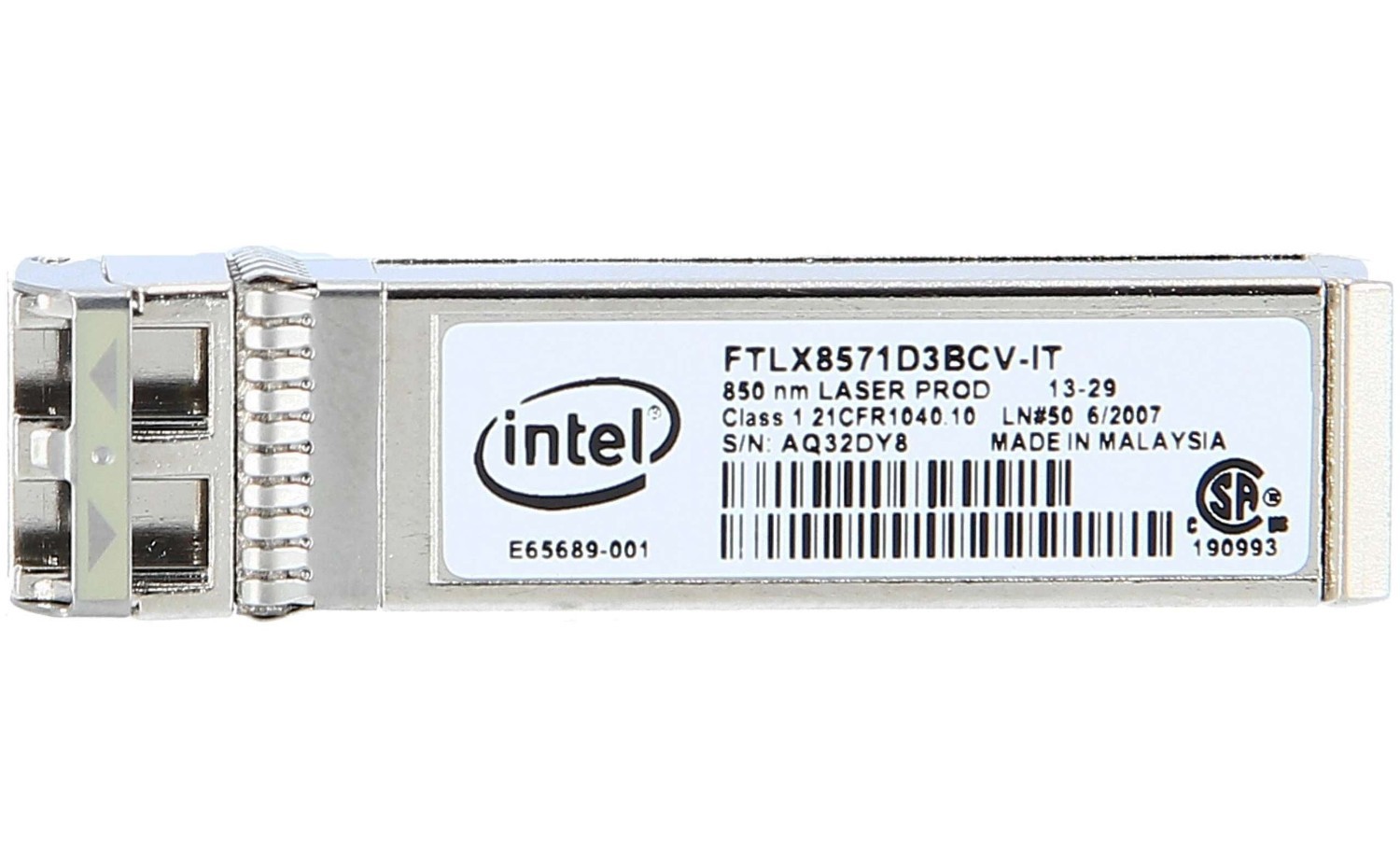 Intel Intel SFP+ Multi-Mode Module 10G Single Pack, Oem Packaging