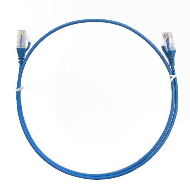 8Ware Cat6 Ultra Thin Slim Cable 0.25M / 25CM - Blue Color Premium RJ45 Ethernet Network Lan Utp Patch Cord 26Awg For Data
