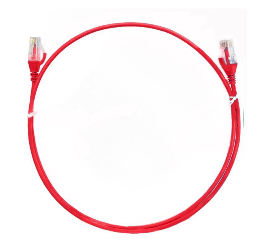 8Ware Cat6 Ultra Thin Slim Cable 0.5M / 50CM - Red Color Premium RJ45 Ethernet Network Lan Utp Patch Cord 26Awg For Data