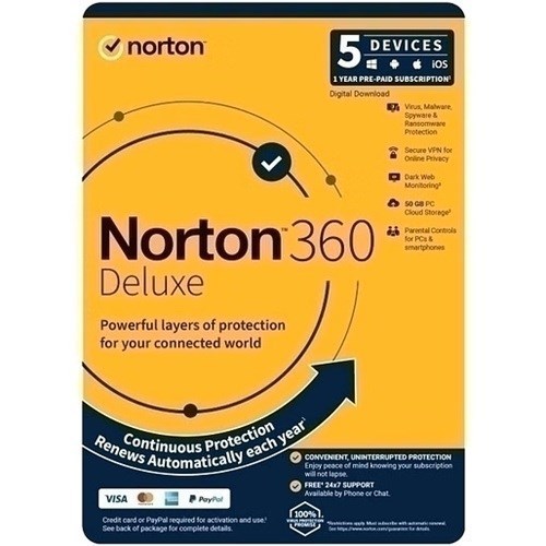 Norton 360 Deluxe/50Gb/1U/5D/12M/Dvdslv/Empower