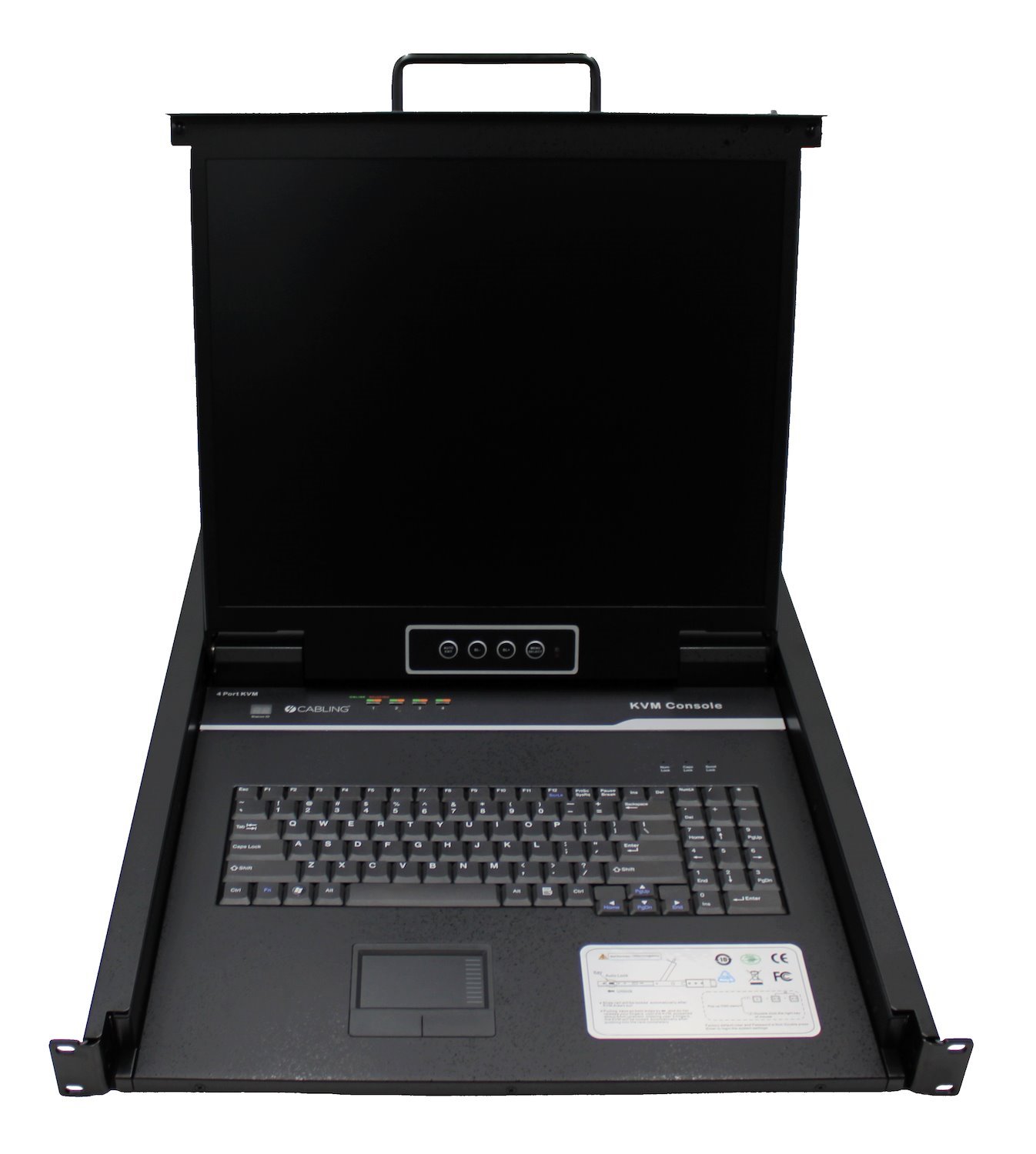 4Cabling 4C | Rackmount KVM Switch | 4 Port Hdmi 19" LCD KVM Single Rail Rackmount Hdmi Connector