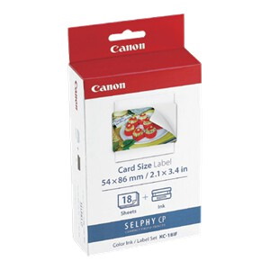 Canon Selphy Card Size Label Ink & Paper Pack Kc-18If