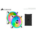Corsair White QL140 RGB, 140MM RGB Led Fan, Dual Pack With Lighting Node Core