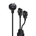 Miscellaneous Alogic 2M Aus 3 Mains Plug To 2 X Iec C13 Y Splitter Cable Male To 2 X Female Cable - Electrical Safety Authority Approved.