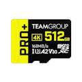Team Group Pro+ MicroSDXC Memory Card 512GB, Read Up To 160 MB/s; Write Up To 110 MB/s With Professional Card Readers MicroSDXC / SD 6.1 / Uhs-I